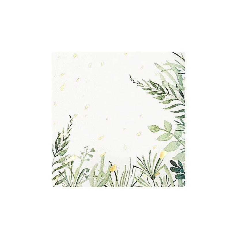 Secret Garden - White Botanicals Cocktail Paper Napkins by Harlow & Grey