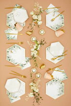 Secret Garden - White Botanicals Cocktail Paper Napkins by Harlow & Grey