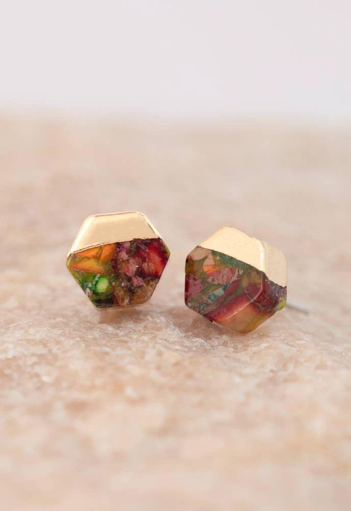 Sedona Stud Earrings in Sunrise Red