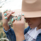 Sedona Blue Turquoise and Sterling Silver Statement Ring by Barse Jewelry