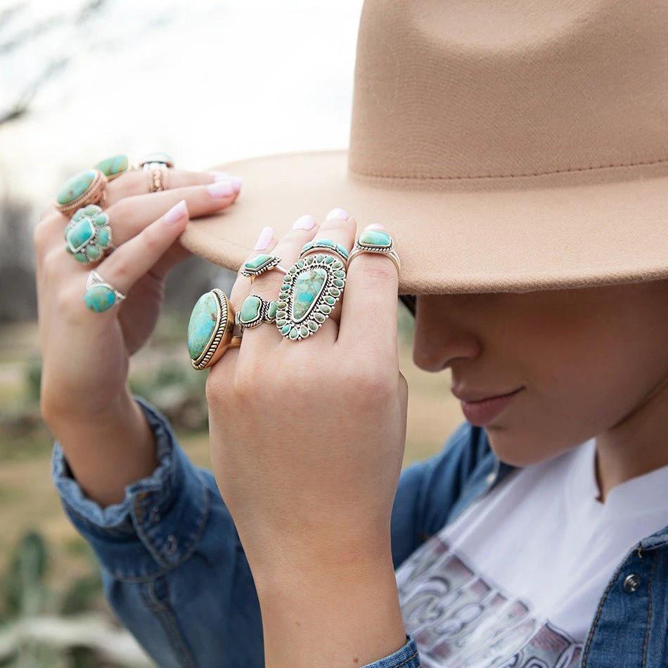Sedona Blue Turquoise and Sterling Silver Statement Ring by Barse Jewelry