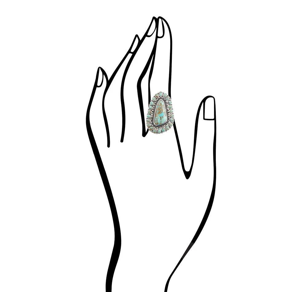 Sedona Blue Turquoise and Sterling Silver Statement Ring by Barse Jewelry