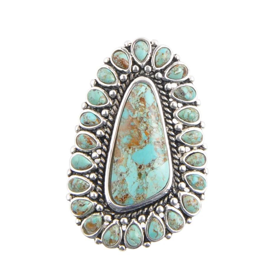 Sedona Blue Turquoise and Sterling Silver Statement Ring by Barse Jewelry