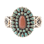 Sedona Blue Turquoise Goldtone Statement Cuff Bracelet by Barse Jewelry