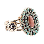 Sedona Blue Turquoise Goldtone Statement Cuff Bracelet by Barse Jewelry