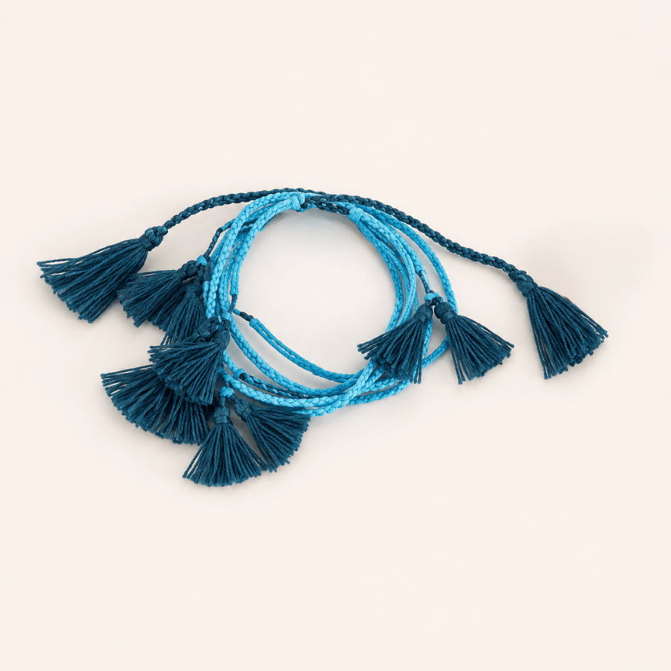 Seeds & Tassels Beaded Pull String Boho Bracelet - Thailand Jewelry La Vie Bien Seeds & Tassels Beaded Pull String Boho Bracelet - Thailand
