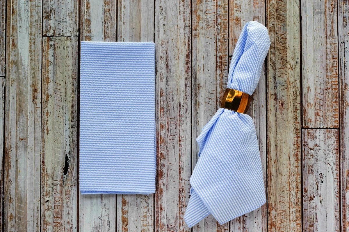 Seersucker Dinner Napkins, set of 4 by Dot and Army