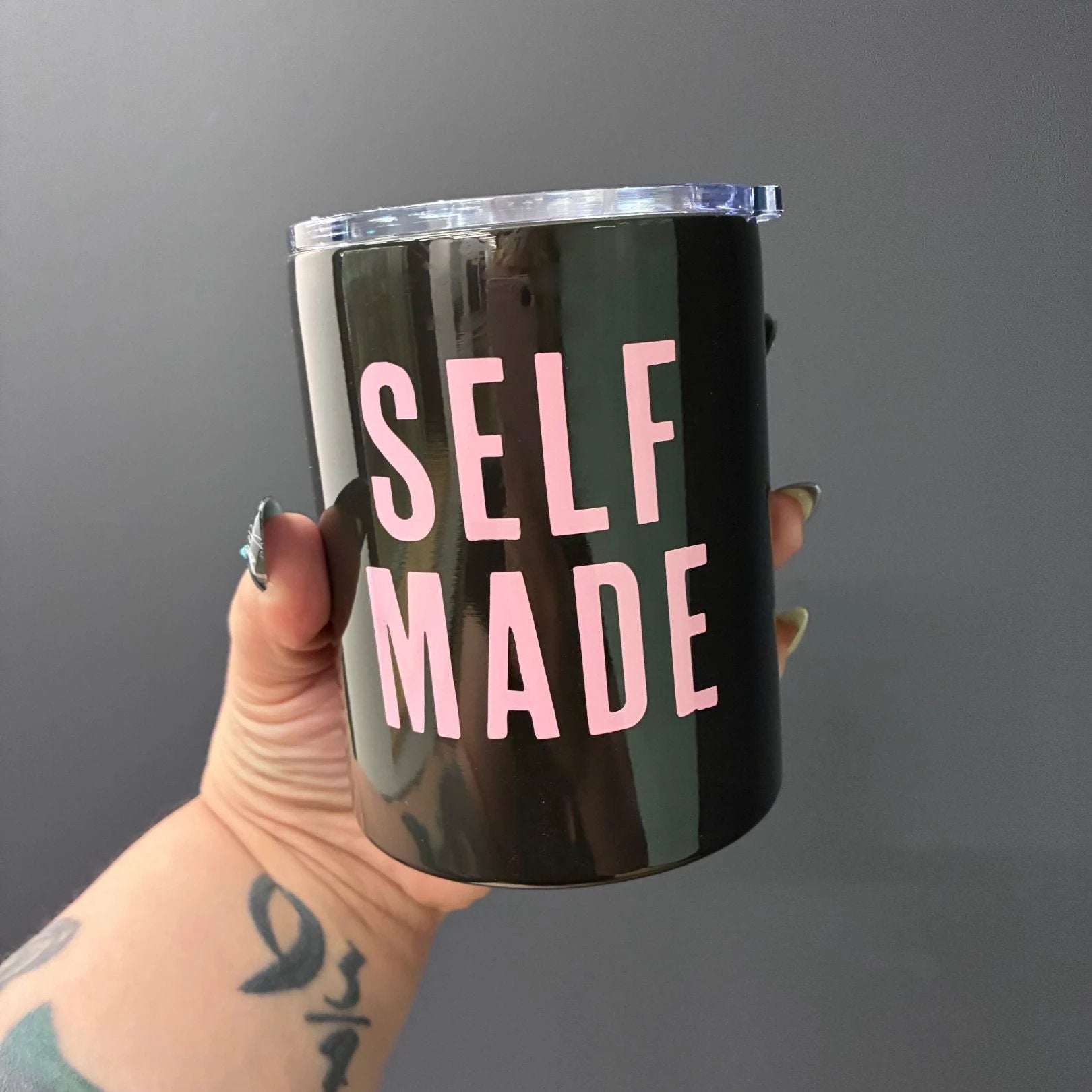 Self Made Stainless Steel Tumbler in Black and Pink by The Bullish Store