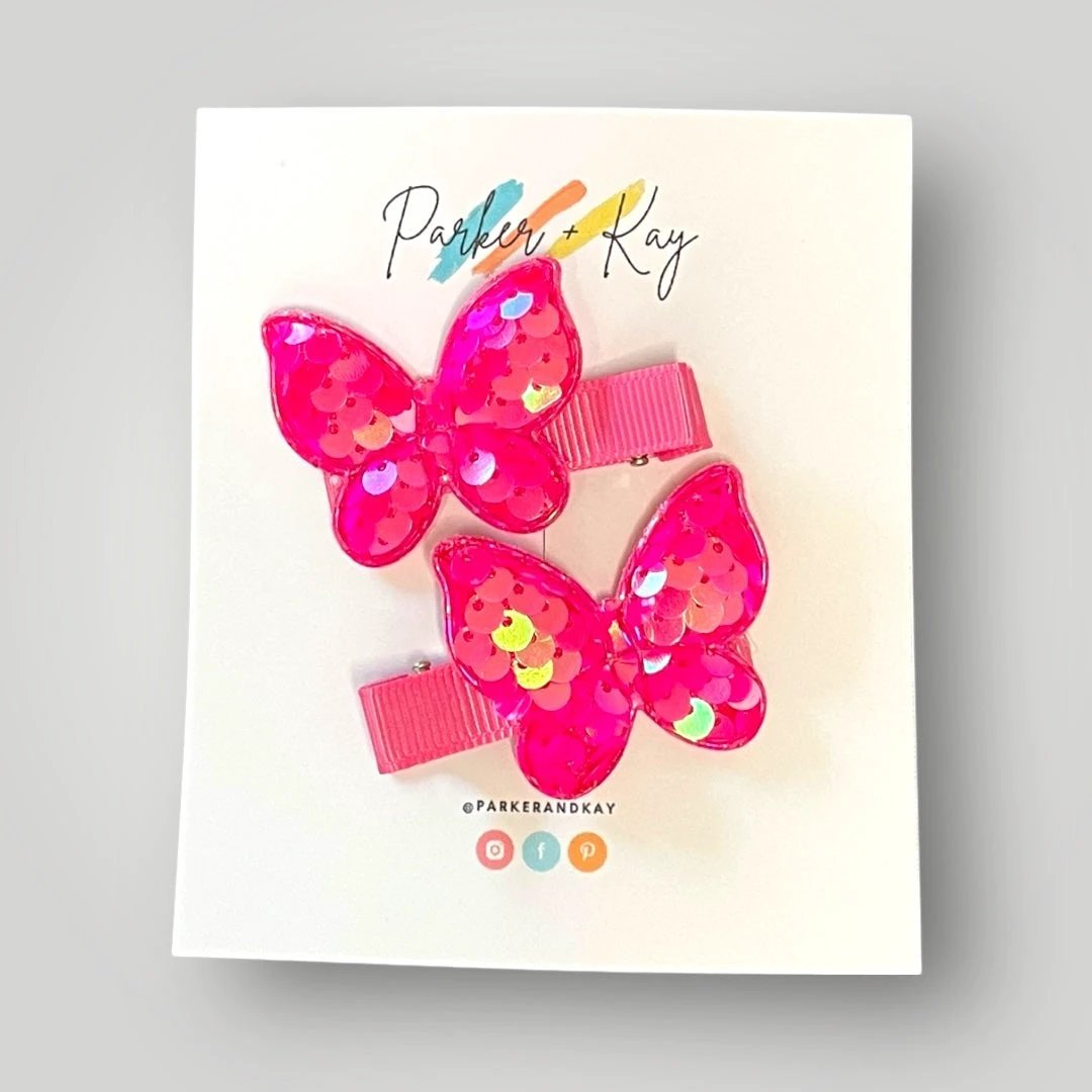 Sequin Butterfly Hair Clips by Parker + Kay Creative