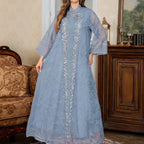 Sequin Embroidered Mesh Abaya (MA415) La Vie Bien Sequin Embroidered Mesh Abaya (MA415)