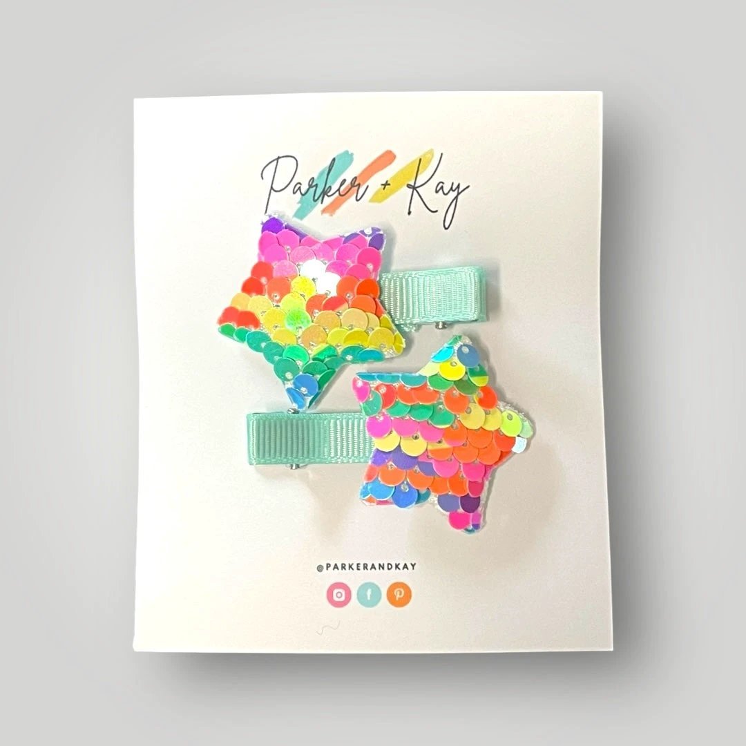 Sequin Star Hair Clips by Parker + Kay Creative
