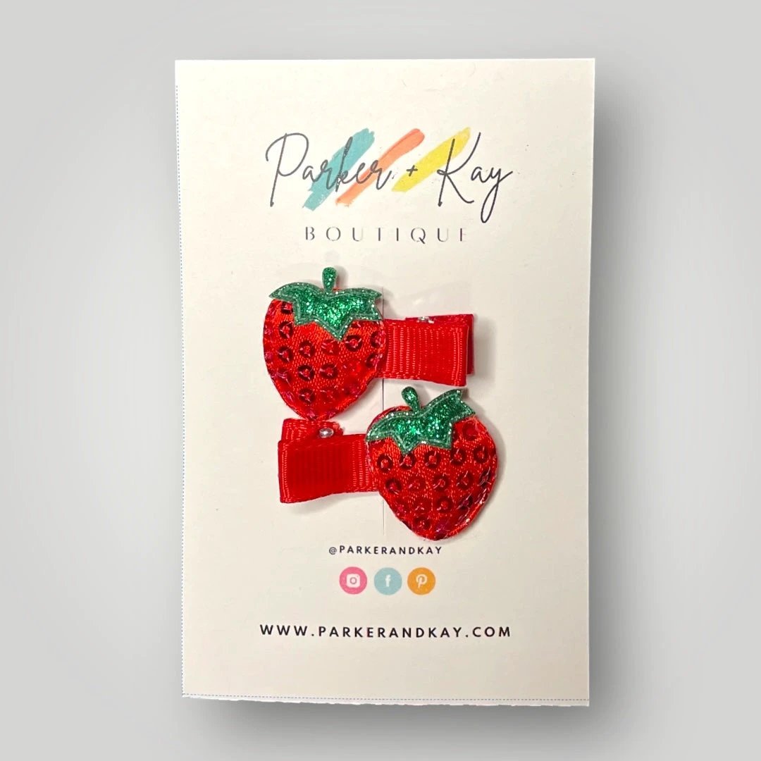 Sequin Strawberry Hair Clips by Parker + Kay Creative