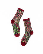 Serpentine Floral Black Sheer Crew Sock by Sock Candy