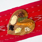 Serpentine Ikat Woven Table Runner - Cherry Siggy La Vie Bien Serpentine Ikat Woven Table Runner - Cherry