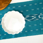 Serpentine Ikat Woven Table Runner - Turquoise Siggy La Vie Bien Serpentine Ikat Woven Table Runner - Turquoise