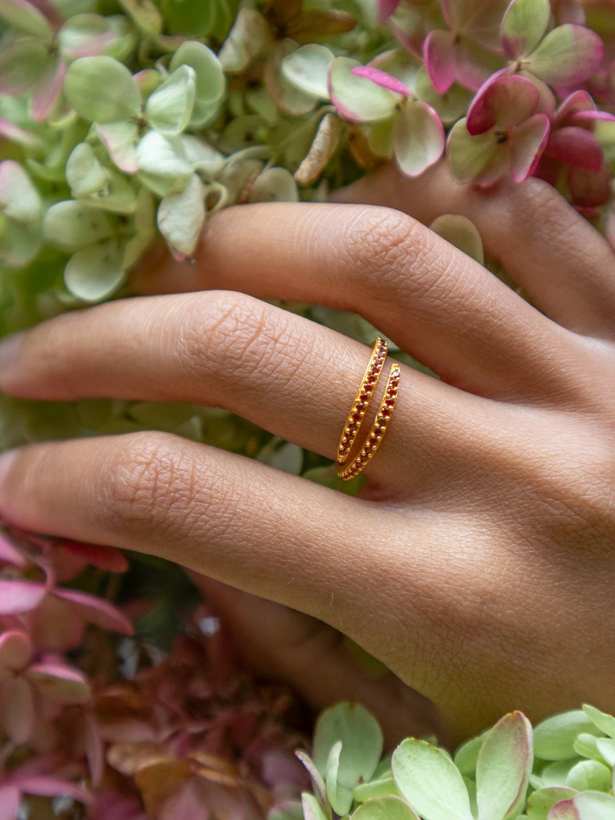 Serpentine Wrap Ring - Gold by Ash & Rose