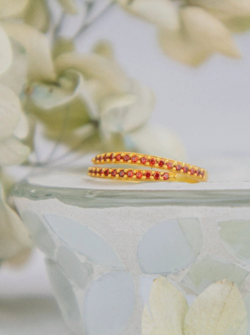 Serpentine Wrap Ring - Gold by Ash & Rose