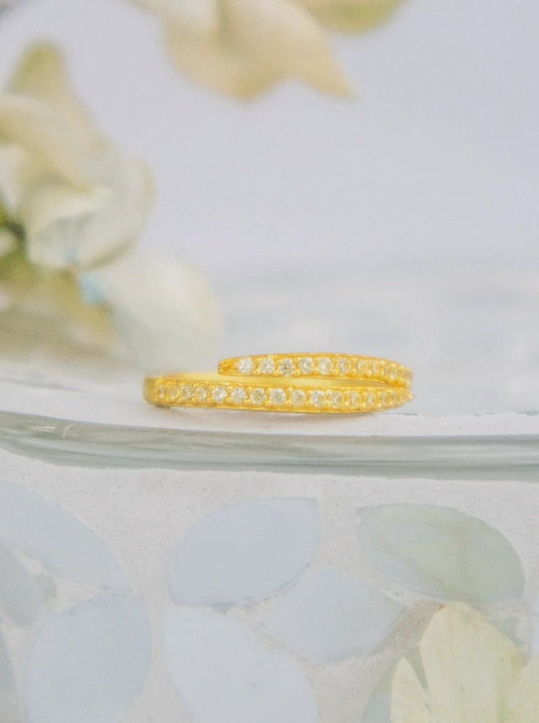 Serpentine Wrap Ring - Gold by Ash & Rose