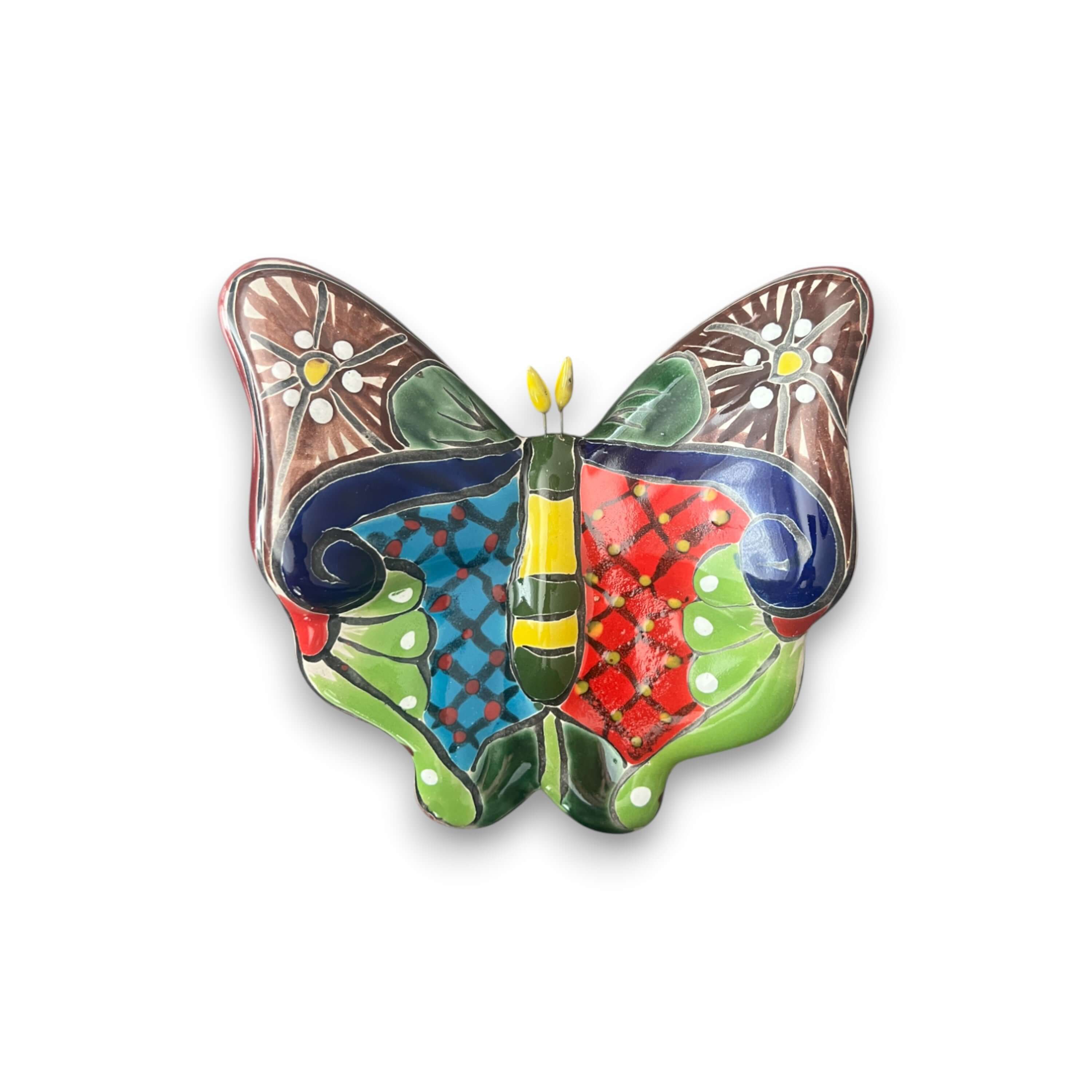 Set of 3 Talavera Butterfly Wall Art | Mexican Wall Hangings