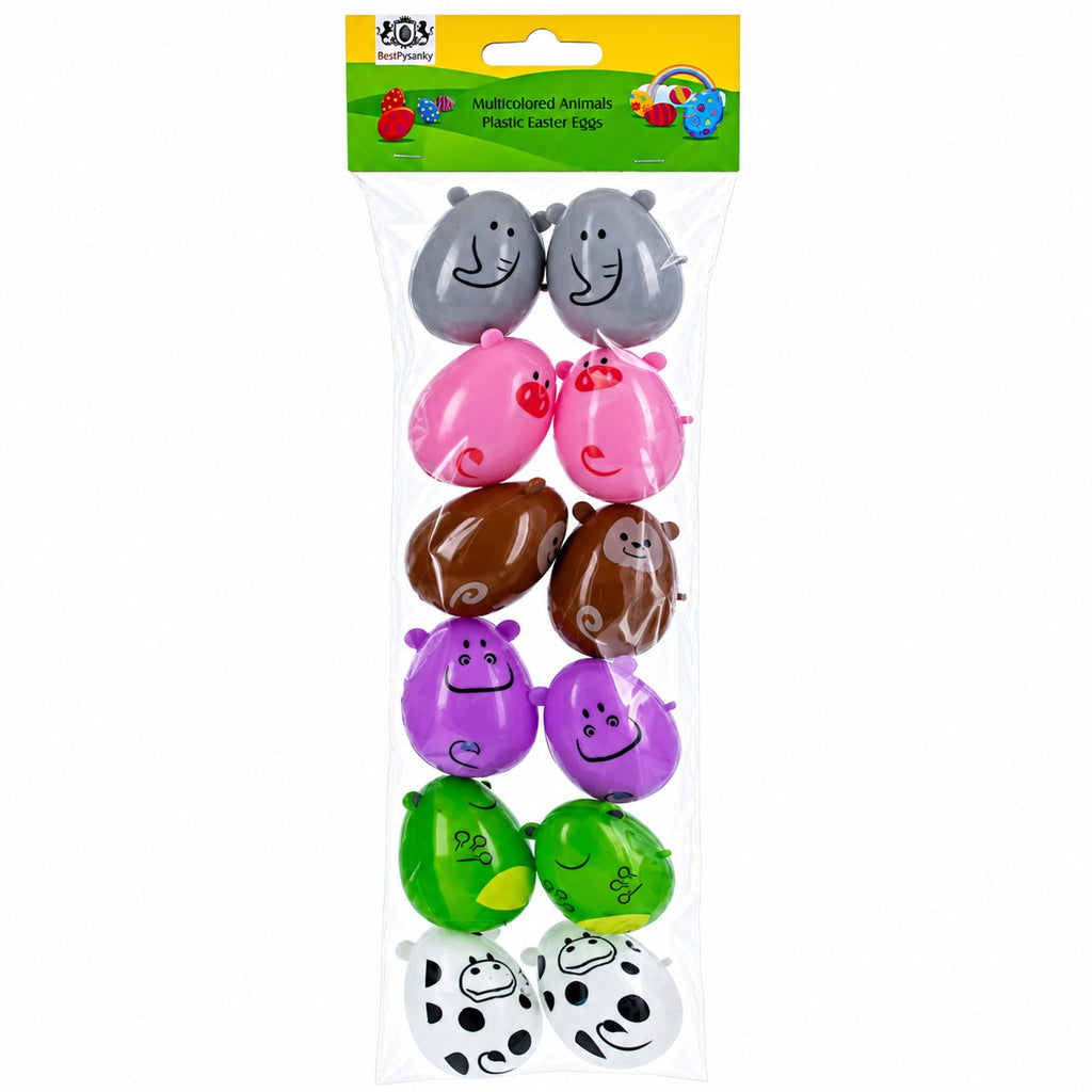 Set of 12 Animal-Themed Plastic Easter Eggs 2.25 Inches Easter Eggs > Plastic La Vie Bien Set of 12 Animal-Themed Plastic Easter Eggs 2.25 Inches