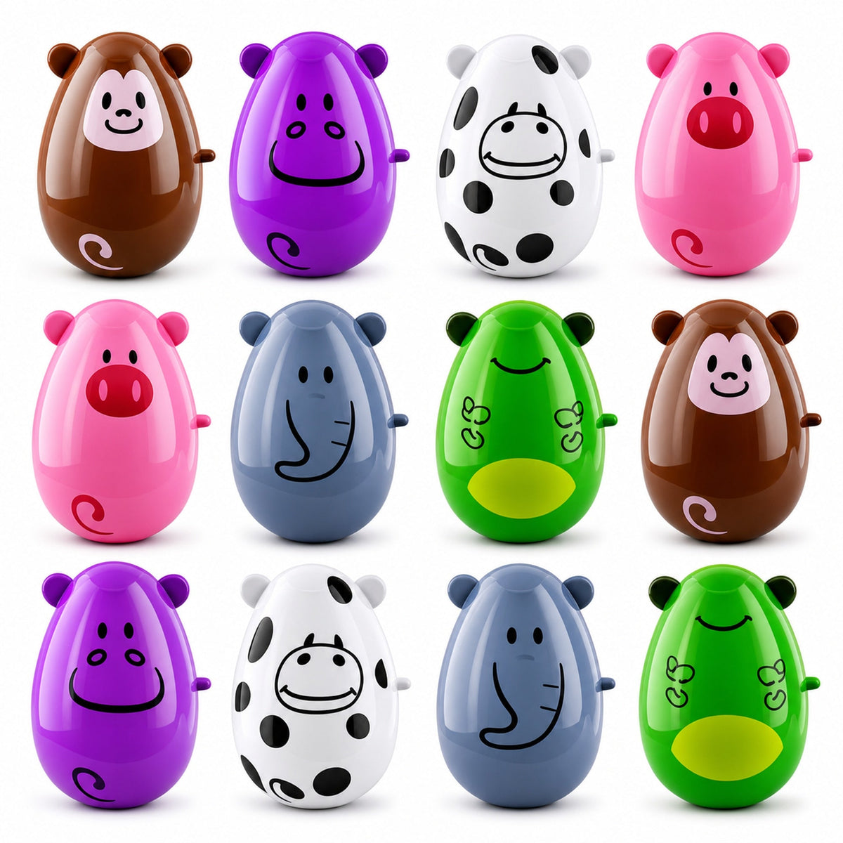 Set of 12 Animal-Themed Plastic Easter Eggs 2.25 Inches Easter Eggs > Plastic La Vie Bien Set of 12 Animal-Themed Plastic Easter Eggs 2.25 Inches
