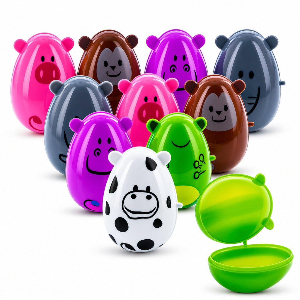 Set of 12 Animal-Themed Plastic Easter Eggs 2.25 Inches Easter Eggs > Plastic La Vie Bien Set of 12 Animal-Themed Plastic Easter Eggs 2.25 Inches