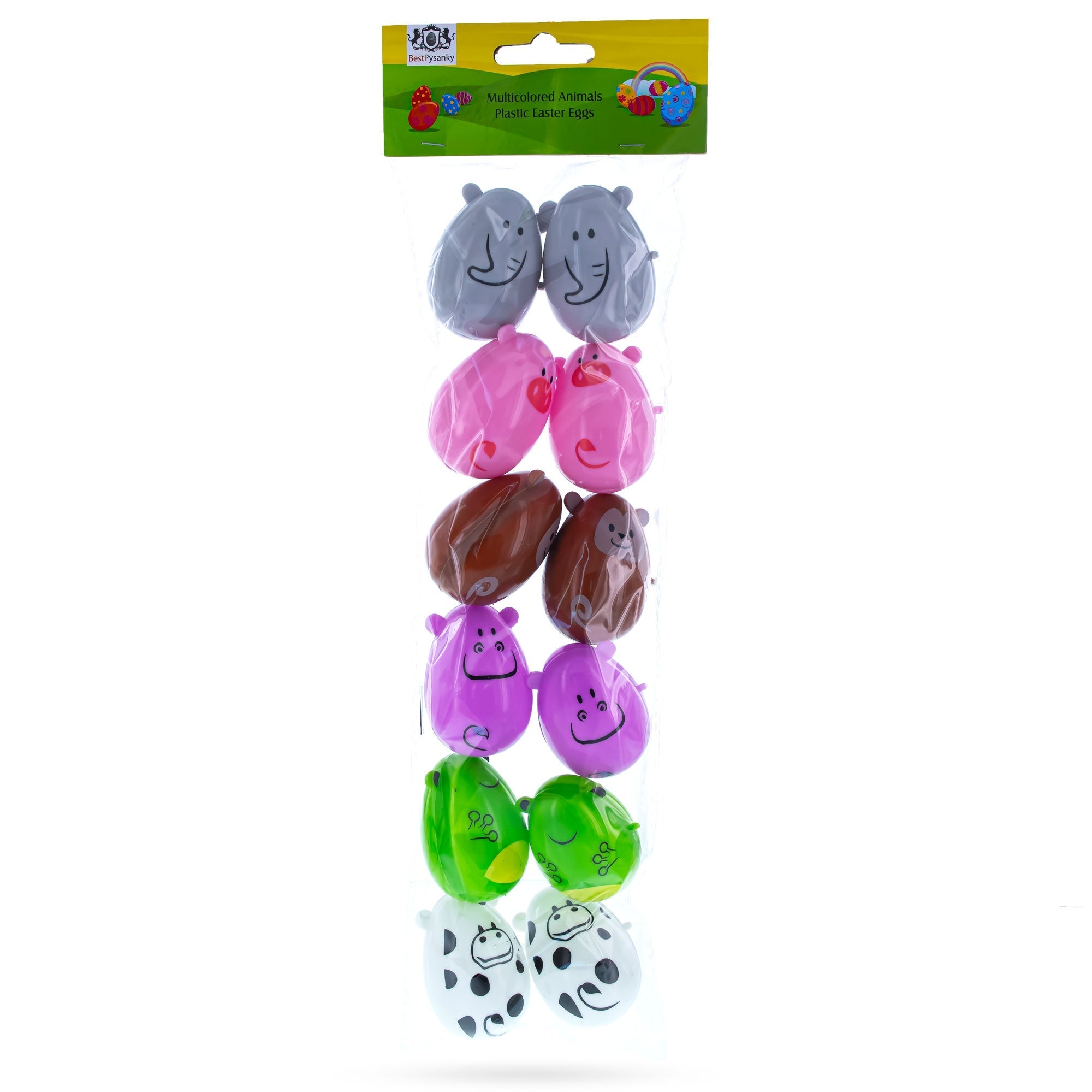 Set of 12 Animal-Themed Plastic Easter Eggs 2.25 Inches Easter Eggs > Plastic La Vie Bien Set of 12 Animal-Themed Plastic Easter Eggs 2.25 Inches