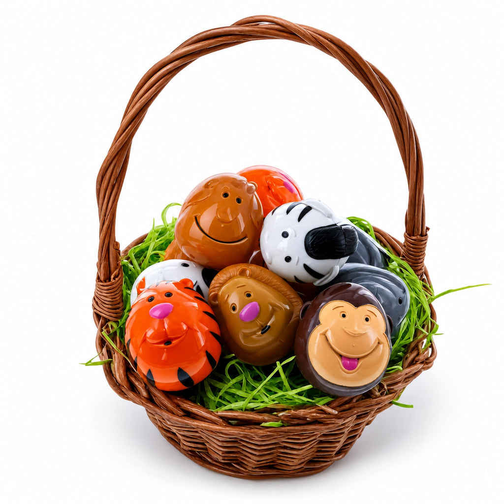 Set of 12 Animals Plastic Easter Eggs- Tiger, Zebra, Monkey Easter Eggs > Plastic > Patterned La Vie Bien Set of 12 Animals Plastic Easter Eggs- Tiger, Zebra, Monkey