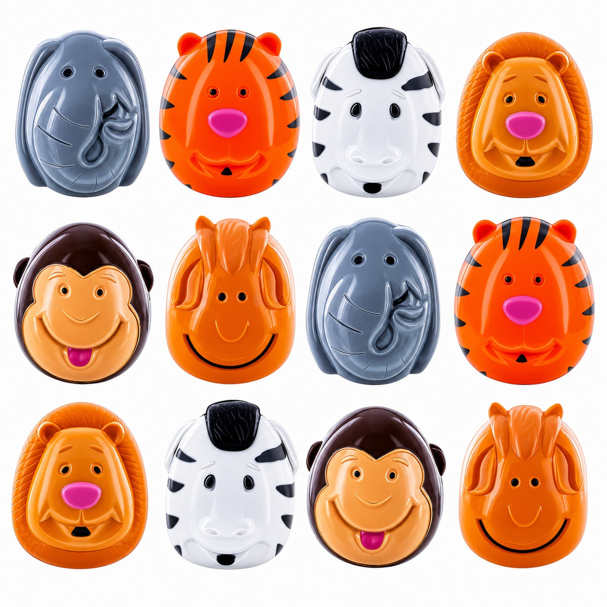 Set of 12 Animals Plastic Easter Eggs- Tiger, Zebra, Monkey Easter Eggs > Plastic > Patterned La Vie Bien Set of 12 Animals Plastic Easter Eggs- Tiger, Zebra, Monkey