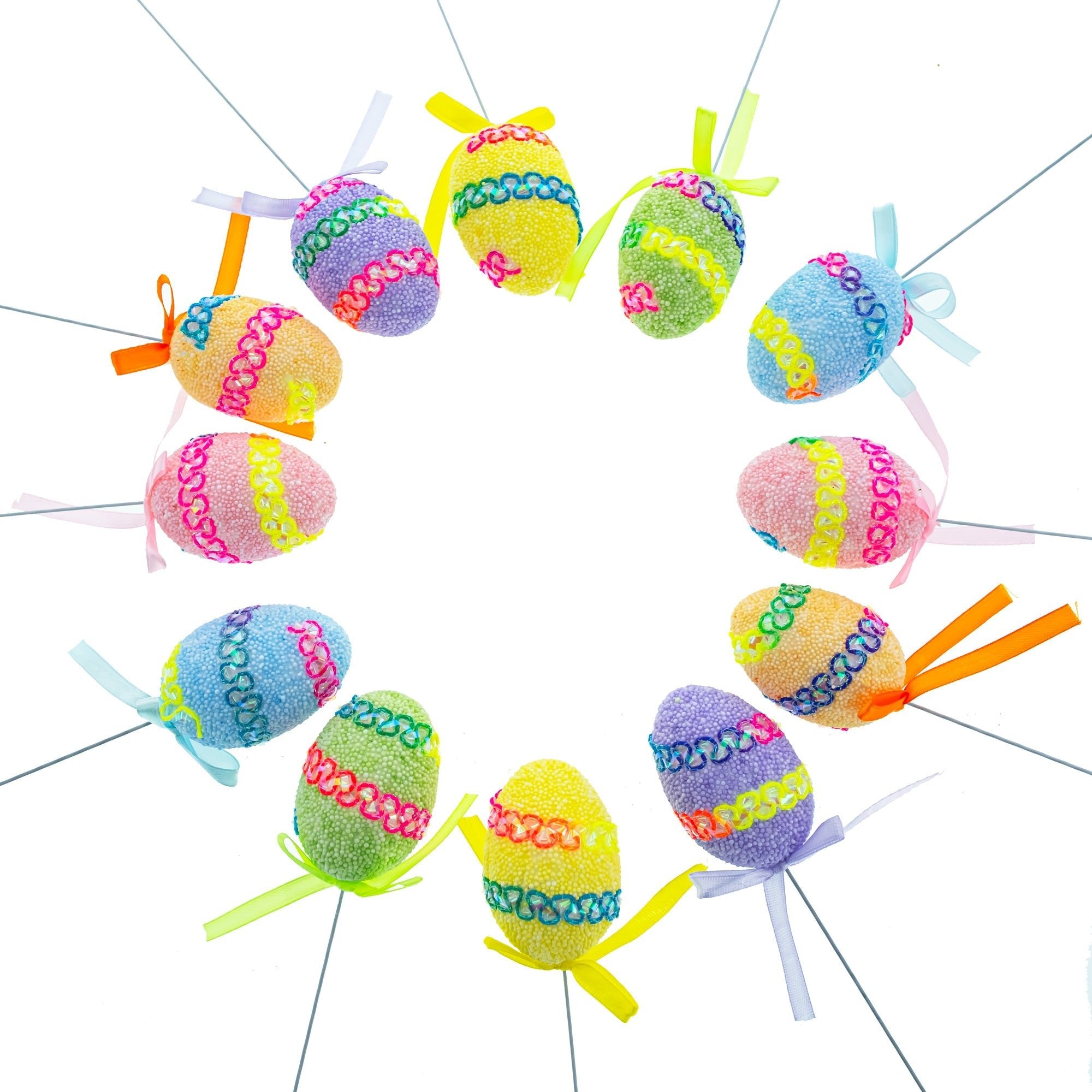 Set of 12 Colorful Easter Egg Picks Easter Eggs > Plastic > Picks La Vie Bien Set of 12 Colorful Easter Egg Picks