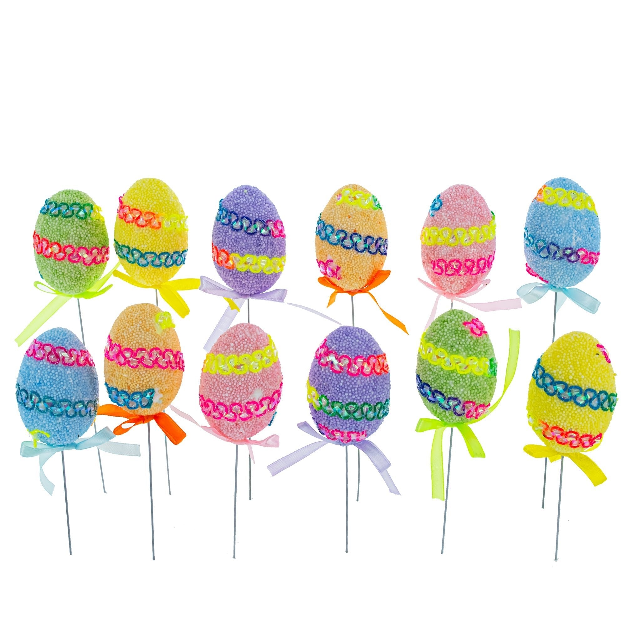 Set of 12 Colorful Easter Egg Picks Easter Eggs > Plastic > Picks La Vie Bien Set of 12 Colorful Easter Egg Picks