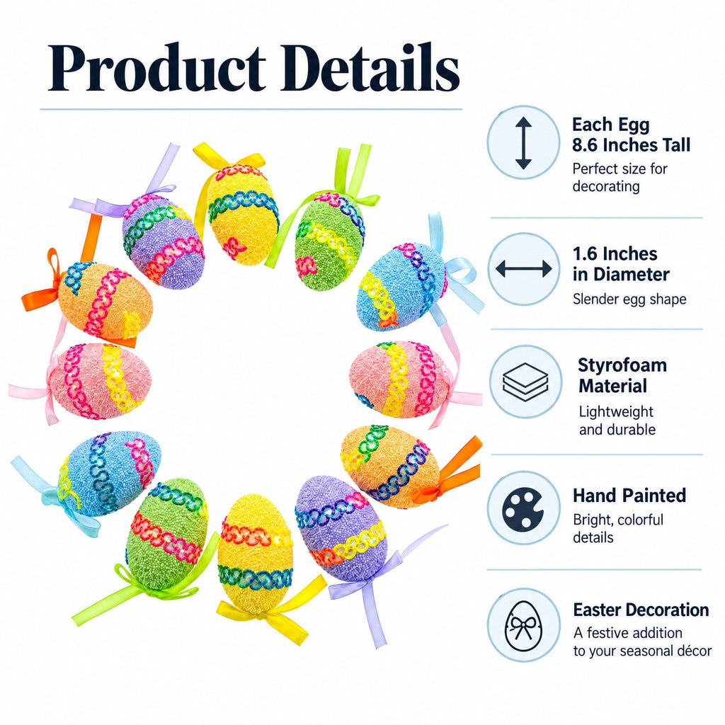 Set of 12 Colorful Easter Egg Picks Easter Eggs > Plastic > Picks La Vie Bien Set of 12 Colorful Easter Egg Picks
