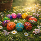 Set of 12 Geometrical Wooden Ukrainian Easter Eggs Pysanky 2.5 Inches Easter Eggs > Wooden Pysanky Sets La Vie Bien Set of 12 Geometrical Wooden Ukrainian Easter Eggs Pysanky 2.5 Inches