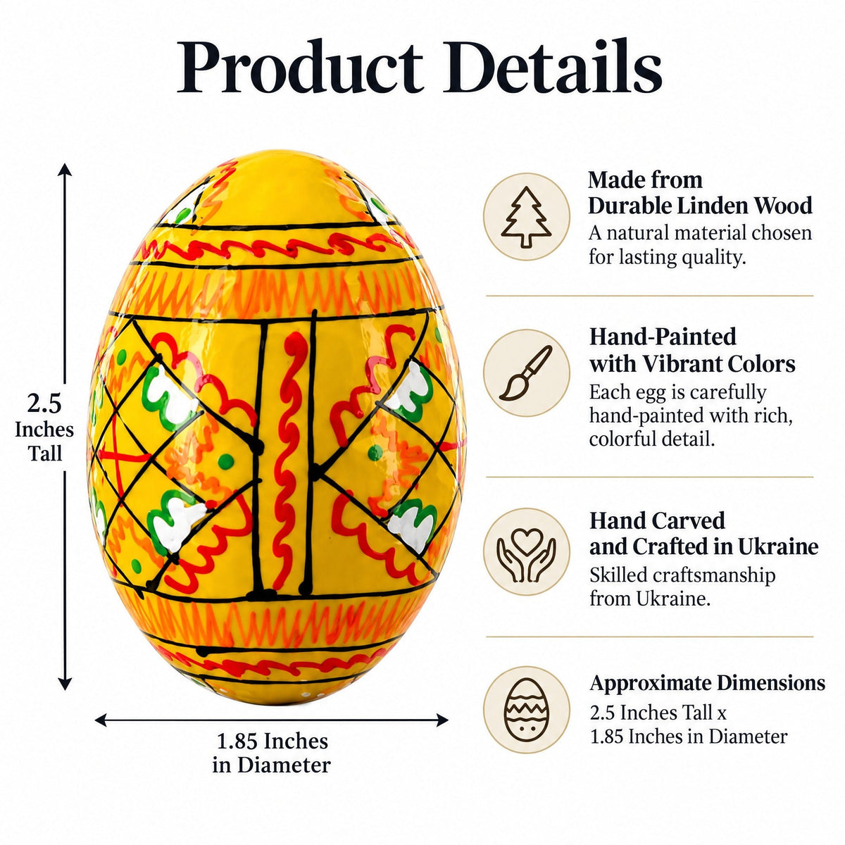 Set of 12 Handcrafted Geometric Ukrainian Pysanky Wooden Easter Eggs 2.5 Inches Easter Eggs > Wooden Pysanky Sets La Vie Bien Set of 12 Handcrafted Geometric Ukrainian Pysanky Wooden Easter Eggs 2.5 Inches
