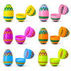 Set of 12 Large Geometric Plastic Easter Eggs 3 Inches Easter Eggs > Plastic > Patterned La Vie Bien Set of 12 Large Geometric Plastic Easter Eggs 3 Inches