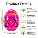 Set of 12 Mini Geometric Ukrainian Pysanky Wooden Easter Eggs 1.6 Inches Easter Eggs > Wooden Pysanky Sets La Vie Bien Set of 12 Mini Geometric Ukrainian Pysanky Wooden Easter Eggs 1.6 Inches