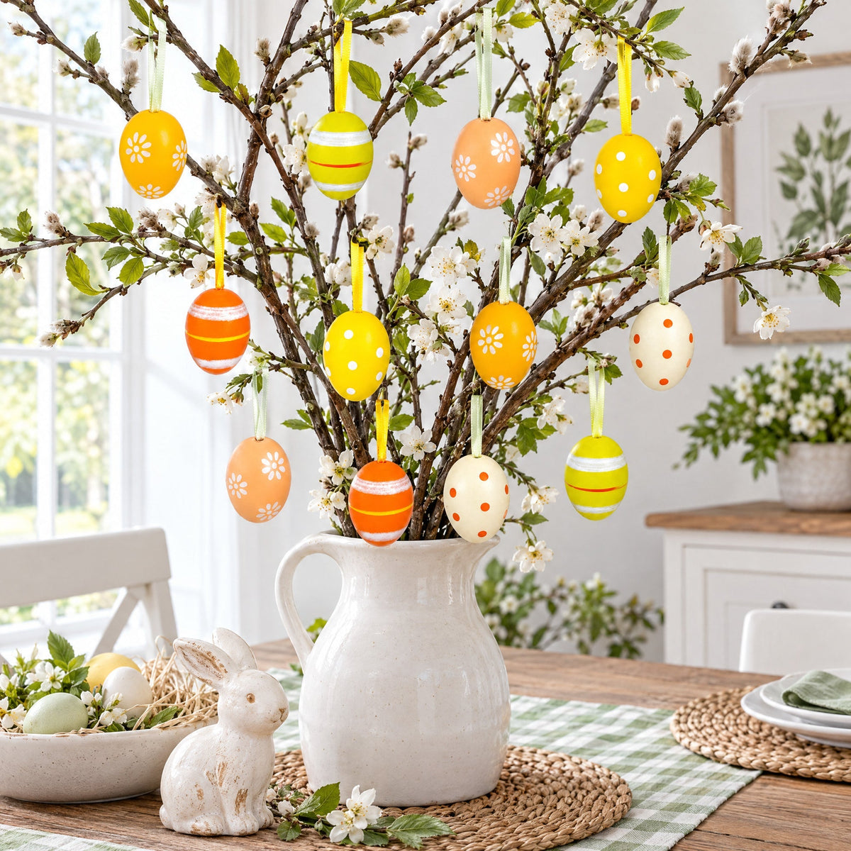 Set of 12 Miniature Pastel Yellow Polka Dot, Flowers, Stripes Plastic Easter Egg Ornaments 1.5 Inches Easter Eggs > Ornaments La Vie Bien Set of 12 Miniature Pastel Yellow Polka Dot, Flowers, Stripes Plastic Easter Egg Ornaments 1.5 Inches