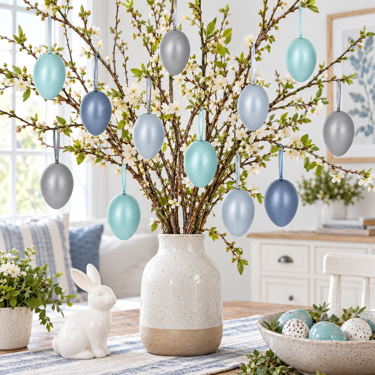 Set of 12 Pastel Blue Plastic Easter Egg Ornaments 2.35 Inches Easter Eggs > Ornaments La Vie Bien Set of 12 Pastel Blue Plastic Easter Egg Ornaments 2.35 Inches