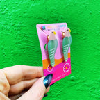 Set of 2 Birdie Barrettes Acetate Hair Clips | Cute Parrot Hair Pins by The Bullish Store