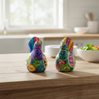 Set of 2 Chicken Salt and Pepper Shakers | Mexican Hand-Painted Guerrero Pottery Guerrero Salt Shakers La Vie Bien Set of 2 Chicken Salt and Pepper Shakers | Mexican Hand-Painted Guerrero Pottery