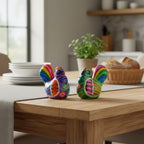 Set of 2 Chicken Salt and Pepper Shakers | Mexican Hand-Painted Guerrero Pottery Guerrero Salt Shakers La Vie Bien Set of 2 Chicken Salt and Pepper Shakers | Mexican Hand-Painted Guerrero Pottery