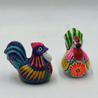 Set of 2 Chicken Salt and Pepper Shakers | Mexican Hand-Painted Guerrero Pottery Guerrero Salt Shakers La Vie Bien Set of 2 Chicken Salt and Pepper Shakers | Mexican Hand-Painted Guerrero Pottery