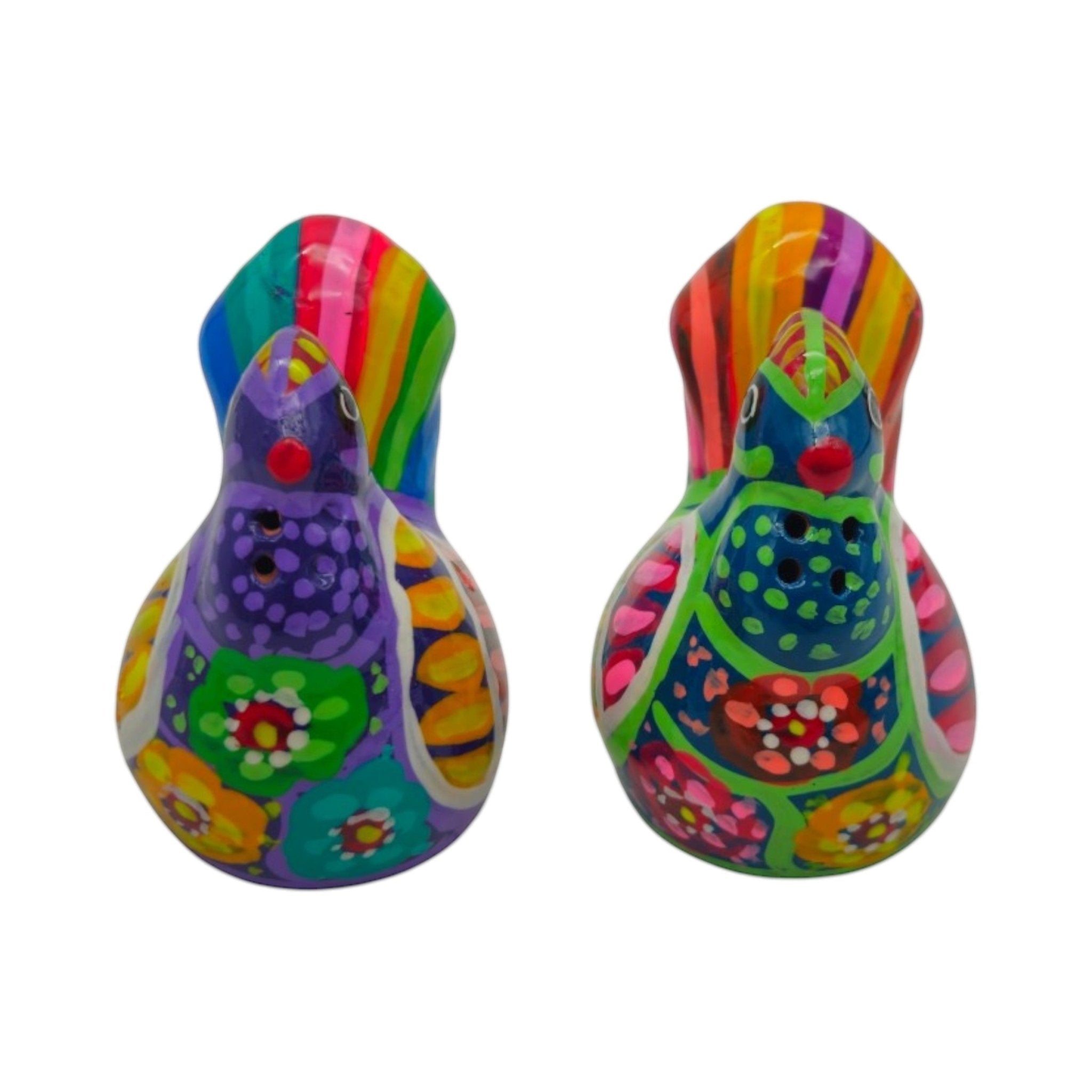 Set of 2 Chicken Salt and Pepper Shakers | Mexican Hand-Painted Guerrero Pottery Guerrero Salt Shakers La Vie Bien Set of 2 Chicken Salt and Pepper Shakers | Mexican Hand-Painted Guerrero Pottery