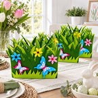 Set of 2 Colorful Felt Butterfly and Flower Spring Centerpieces for Tables and Shelves 6 Inches Tall Easter > Figurines La Vie Bien Set of 2 Colorful Felt Butterfly and Flower Spring Centerpieces for Tables and Shelves 6 Inches Tall