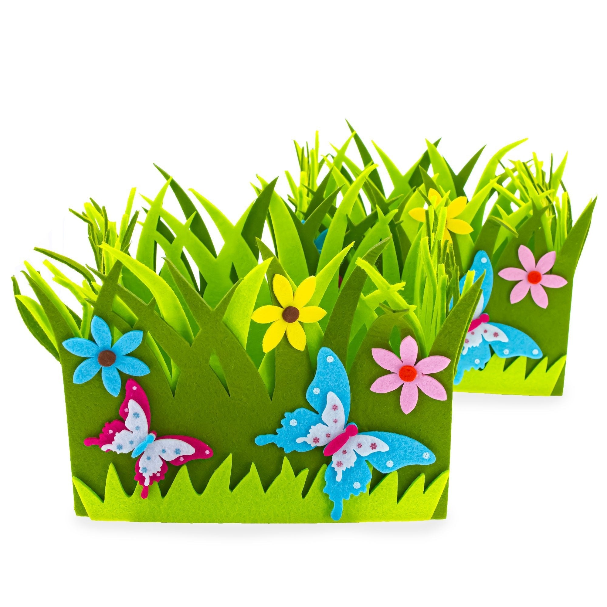Set of 2 Colorful Felt Butterfly and Flower Spring Centerpieces for Tables and Shelves 6 Inches Tall Easter > Figurines La Vie Bien Set of 2 Colorful Felt Butterfly and Flower Spring Centerpieces for Tables and Shelves 6 Inches Tall