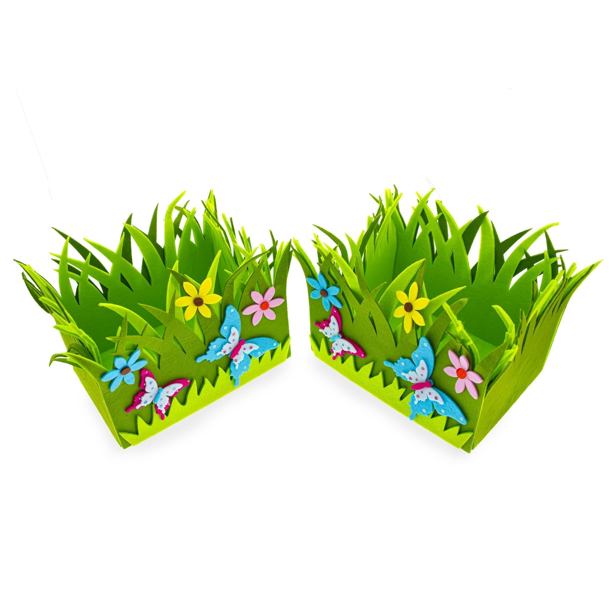 Set of 2 Colorful Felt Butterfly and Flower Spring Centerpieces for Tables and Shelves 6 Inches Tall Easter > Figurines La Vie Bien Set of 2 Colorful Felt Butterfly and Flower Spring Centerpieces for Tables and Shelves 6 Inches Tall