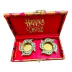 Set of 2 Diyas in Gift Box with Happy Diwali Cutout La Vie Bien Set of 2 Diyas in Gift Box with Happy Diwali Cutout