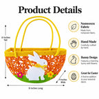 Set of 2 Easter Bunny Egg Hunt Baskets With Floral Accent 6 Inches Tall Easter > Baskets La Vie Bien Set of 2 Easter Bunny Egg Hunt Baskets With Floral Accent 6 Inches Tall