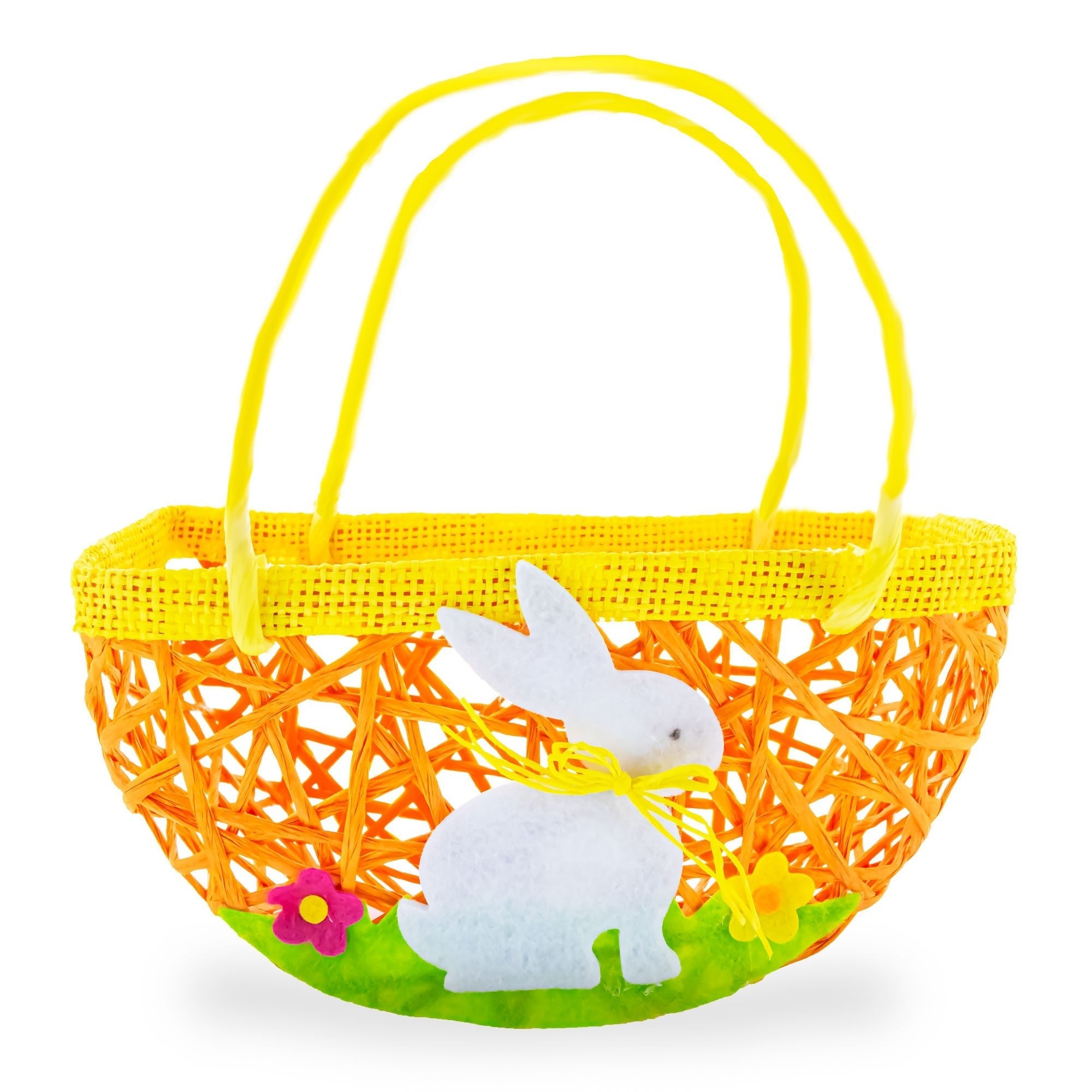 Set of 2 Easter Bunny Egg Hunt Baskets With Floral Accent 6 Inches Tall Easter > Baskets La Vie Bien Set of 2 Easter Bunny Egg Hunt Baskets With Floral Accent 6 Inches Tall