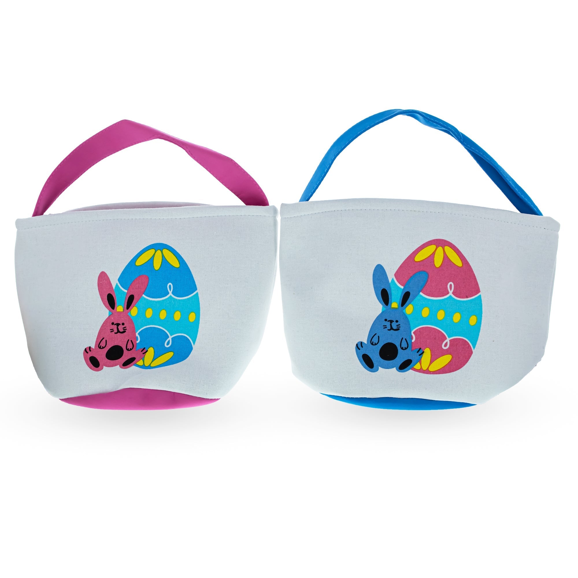 Set of 2 Easter Bunny Tote Bags – Soft Fabric Egg Hunt Baskets Carry Pouches for Kids 9.5 Inches Tall Easter > Baskets La Vie Bien Set of 2 Easter Bunny Tote Bags – Soft Fabric Egg Hunt Baskets Carry Pouches for Kids 9.5 Inches Tall